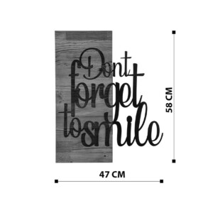 Διακοσμητικό τοίχου Smiley pakoworld ξύλο πεύκου σε φυσική απόχρωση με μαύρο μέταλλο 47x3x58εκ-071-001577