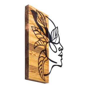 Διακοσμητικό τοίχου Redian pakoworld ξύλο πεύκου σε φυσική απόχρωση με μαύρο μέταλλο 34x3x50εκ-071-001581