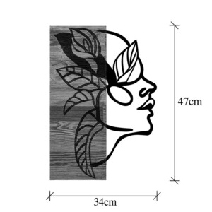 Διακοσμητικό τοίχου Redian pakoworld ξύλο πεύκου σε φυσική απόχρωση με μαύρο μέταλλο 34x3x50εκ-071-001581