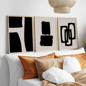 Πίνακας σε καμβά Blacky pakoworld τρίπτυχος με ψηφιακή εκτύπωση 50x2x35εκ-071-001584