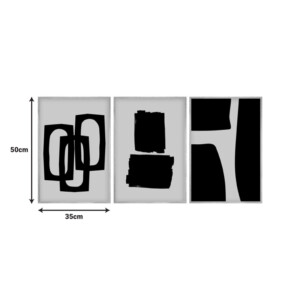 Πίνακας σε καμβά Blacky pakoworld τρίπτυχος με ψηφιακή εκτύπωση 50x2x35εκ-071-001584