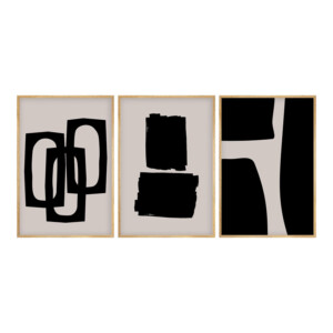 Πίνακας σε καμβά Blacky pakoworld τρίπτυχος με ψηφιακή εκτύπωση 50x2x35εκ-071-001584