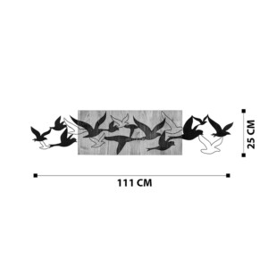 Διακοσμητικό τοίχου Excore pakoworld ξύλο πεύκου σε φυσική απόχρωση με μαύρο μέταλλο 111x3x25εκ-071-001585