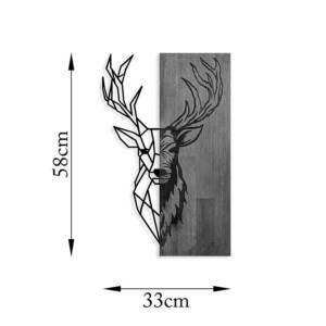 Διακοσμητικό τοίχου Deera pakoworld ξύλο πεύκου σε φυσική απόχρωση με μαύρο μέταλλο 33x3x58εκ-071-001588