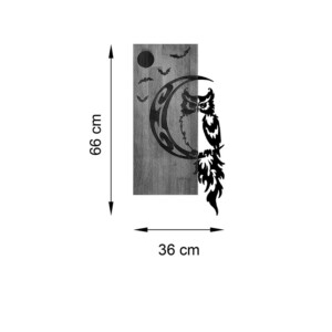 Διακοσμητικό τοίχου Owle pakoworld ξύλο πεύκου σε φυσική απόχρωση με μαύρο μέταλλο 36x3x66εκ-071-001594