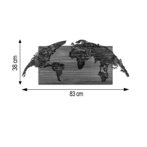 Διακοσμητικό τοίχου Mable pakoworld ξύλο πεύκου σε φυσική απόχρωση με μαύρο μέταλλο 83x3x38εκ-071-001599