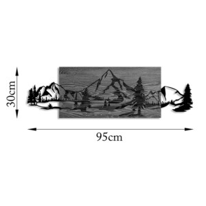 Διακοσμητικό τοίχου Nereve pakoworld ξύλο πεύκου σε φυσική απόχρωση με μαύρο μέταλλο 95x3x30εκ-071-001600