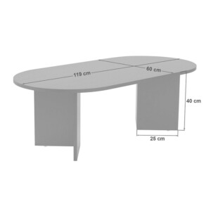 Τραπέζι σαλονιού Tabletod pakoworld σε λευκή απόχρωση 119x60x40εκ-071-001606