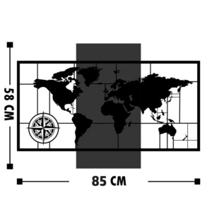 Διακοσμητικό τοίχου Merzo pakoworld ξύλο πεύκου σε φυσική απόχρωση με μαύρο μέταλλο 58x3x85εκ-071-001608