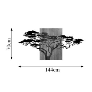 Διακοσμητικό τοίχου Efren pakoworld ξύλο πεύκου σε φυσική απόχρωση με μαύρο μέταλλο 144x3x70εκ-071-001610