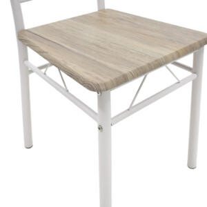 Τραπεζαρία Roza pakoworld σετ 5τμχ χρώμα sonoma - πόδια λευκό gloss 120x70x75εκ-072-000001