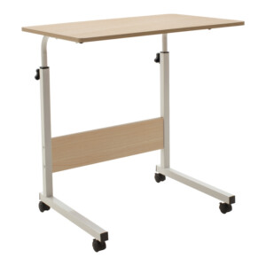 Γραφείο Piper pakoworld με αυξομείωση ύψους-MDF φυσικό-λευκό 60x40x69-90εκ-072-000024