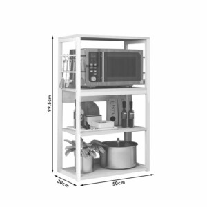 Ραφιέρα επιδαπέδια Wille pakoworld μέταλλο λευκό-φυσικό 50x30x99εκ-072-000042