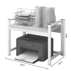 Ραφιέρα επιτραπέζια Cadia pakoworld μέταλλο λευκό-φυσικό 53x35x44εκ-072-000046