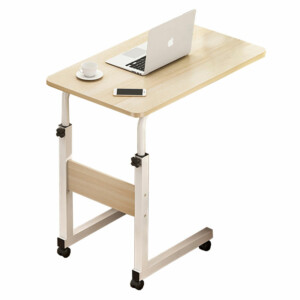 Βοηθητικό τραπέζι Talf pakoworld τροχήλατο φυσικό-λευκό 60x40x62-88εκ-072-000047