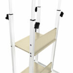 Βοηθητικό τραπέζι Babs pakoworld τροχήλατο λευκό-φυσικό 60x40x71-92εκ-072-000049