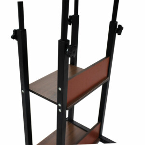 Βοηθητικό τραπέζι Babs pakoworld τροχήλατο καρυδί-μαύρο 60x40x71-92εκ-072-000050