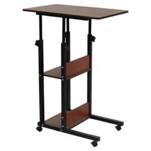 Βοηθητικό τραπέζι Babs pakoworld τροχήλατο καρυδί-μαύρο 60x40x71-92εκ-072-000050