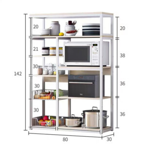 Ραφιέρα επιδαπέδια Leena pakoworld μέταλλο σκούρο καρυδί-μαύρο 80x30x142εκ-072-000055