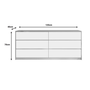 Συρταριέρα Kuanger pakoworld σε λευκή-φυσική απόχρωση 120x40x70εκ-072-000099