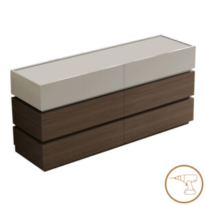 Συρταριέρα Sonlen pakoworld mdf σε καρυδί-μπεζ απόχρωση 120x40x72εκ-072-000103