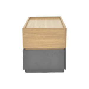 Κομοδίνο Sonlen pakoworld mdf σε sonoma-ανθρακί απόχρωση 60x40x44.5εκ-072-000104