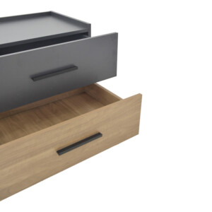 Κομοδίνο Sonlen pakoworld mdf σε sonoma-ανθρακί απόχρωση 60x40x44.5εκ-072-000104