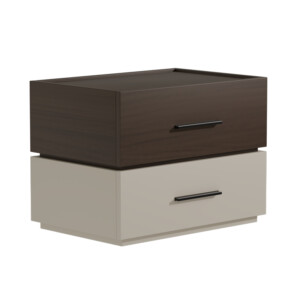 Κομοδίνο Sonlen pakoworld mdf σε καρυδί-μπεζ απόχρωση 60x40x44.5εκ-072-000105