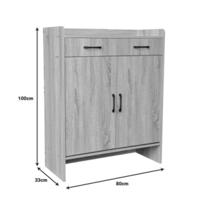 Παπουτσοθήκη Gazen pakoworld 12 ζεύγων με συρτάρια σε φυσική απόχρωση 80x33x100εκ-072-000146