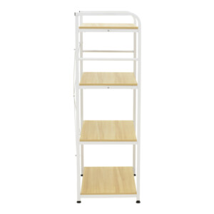 Ραφιέρα επιδαπέδια Depo pakoworld μέταλλο λευκό-mdf σε φυσική απόχρωση 60x40x120εκ-072-000147