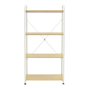 Ραφιέρα επιδαπέδια Depo pakoworld μέταλλο λευκό-mdf σε φυσική απόχρωση 60x40x120εκ-072-000147