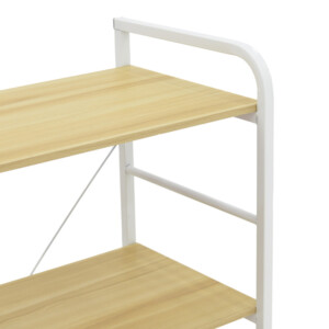 Ραφιέρα επιδαπέδια Depo pakoworld μέταλλο λευκό-mdf σε φυσική απόχρωση 60x40x120εκ-072-000147