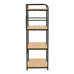 Ραφιέρα επιδαπέδια Depo pakoworld μέταλλο μαύρο-mdf σε oak απόχρωση 60x40x120εκ-072-000148