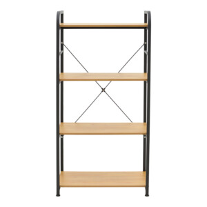 Ραφιέρα επιδαπέδια Depo pakoworld μέταλλο μαύρο-mdf σε oak απόχρωση 60x40x120εκ-072-000148