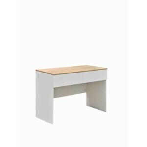 Γραφείο εργασίας Beleton pakoworld με συρτάρια mdf σε oak με λευκή απόχρωση 100x50x75εκ-072-000151