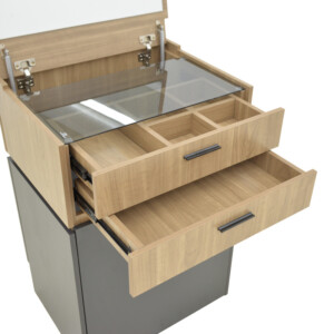 Τουαλέτα κρεβατοκάμαρας Sonlen pakoworld ανθρακί-ανοιχτό καρυδί 60x45x122εκ-072-000154