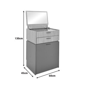 Τουαλέτα κρεβατοκάμαρας Sonlen pakoworld ανθρακί-ανοιχτό καρυδί 60x45x122εκ-072-000154