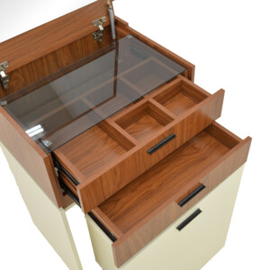 Τουαλέτα κρεβατοκάμαρας Sonlen pakoworld σε καρυδί-κρεμ απόχρωση 60x45x130εκ-072-000155