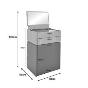 Τουαλέτα κρεβατοκάμαρας Sonlen pakoworld σε καρυδί-κρεμ απόχρωση 60x45x130εκ-072-000155