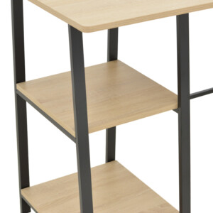 Γραφείο εργασίας Ferje pakoworld με ράφια mdf σε φυσική με μαύρη απόχρωση 100x48x75εκ-072-000157