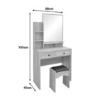 Τουαλέτα κρεβατοκάμαρας Cenzo pakoworld σε φυσική με μαύρη απόχρωση 80x40x155εκ-072-000161