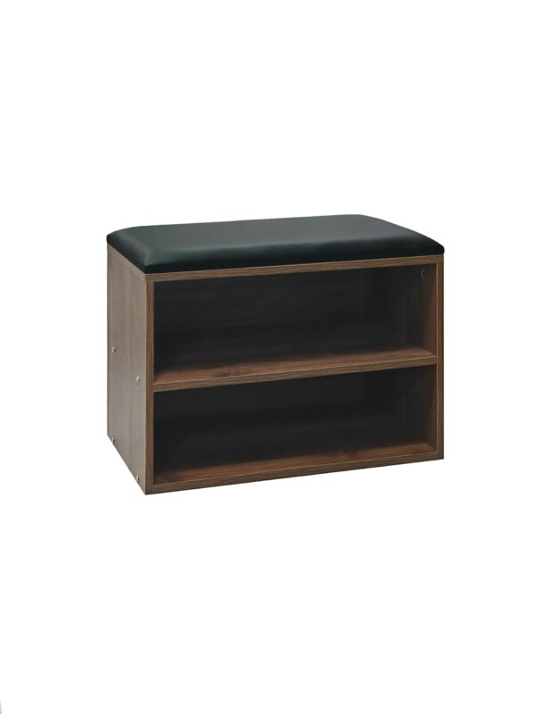 Παπουτσοθήκη-Σκαμπό Kiana pakoworld 4 ζεύγων με μαξιλάρι σε καρυδί απόχρωση 60x32x44εκ-072-000163