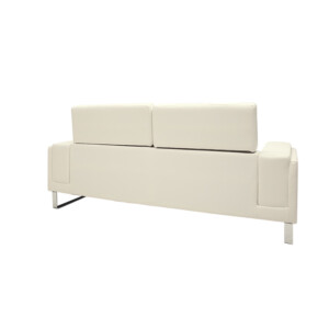 Καναπές Shea pakoworld 3θέσιος PU ivory-inox 198x80x87εκ-074-000008