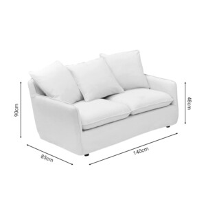 Καναπές διθέσιος Interest pakoworld ύφασμα μπεζ με μαξιλάρια 140x85x90εκ-074-000024