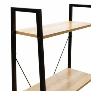 Βιβλιοθήκη- Ραφιέρα Ramon pakoworld φυσικό-μαύρο 60x23x145