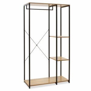 Έπιπλο εισόδου-ραφιέρα Ramon pakoworld φυσικό-μαύρο 90