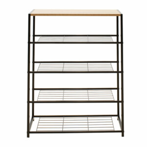 Παπουτσοθήκη Ramon pakoworld 12 ζευγών φυσικό-μαύρο 63x30x83εκ-085-000011