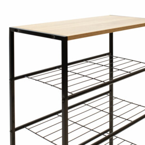 Παπουτσοθήκη Ramon pakoworld 12 ζευγών φυσικό-μαύρο 63x30x83εκ-085-000011