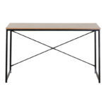 Γραφείο εργασίας Bailon pakoworld σε oak απόχρωση με μαύρο μέταλλο 120x60x70εκ-085-000024