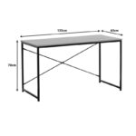 Γραφείο εργασίας Bailon pakoworld σε oak απόχρωση με μαύρο μέταλλο 120x60x70εκ-085-000024